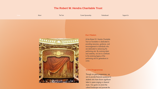 Screenshot of the The Robert W Hendra Charitable Trust website