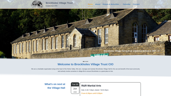 Screenshot of the Brockholes Village Trust CIO website