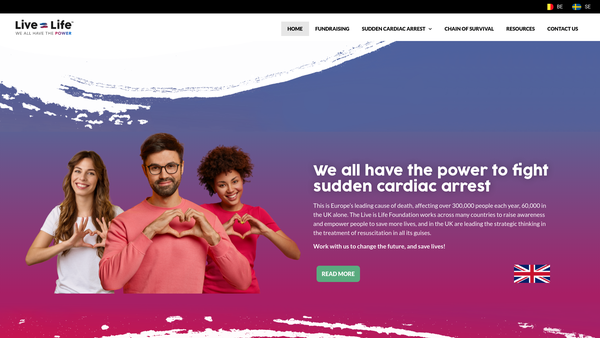 Screenshot of the The Live Is Life Foundation website