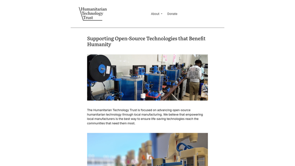 Screenshot of the Humanitarian Technology Trust website