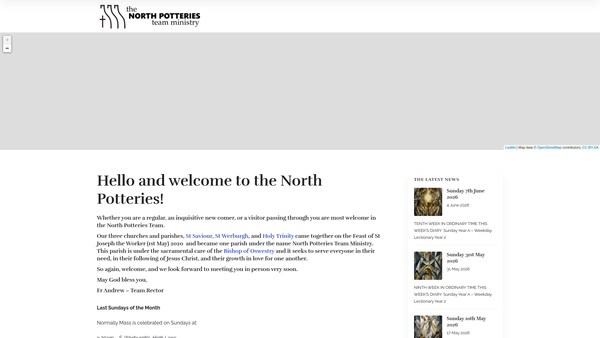Screenshot of the The Parochial Church Council Of The Ecclesiastical Parish Of North Potteries website
