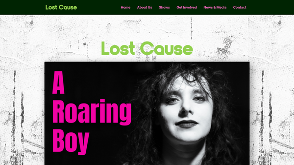 Screenshot of the Lost Cause website