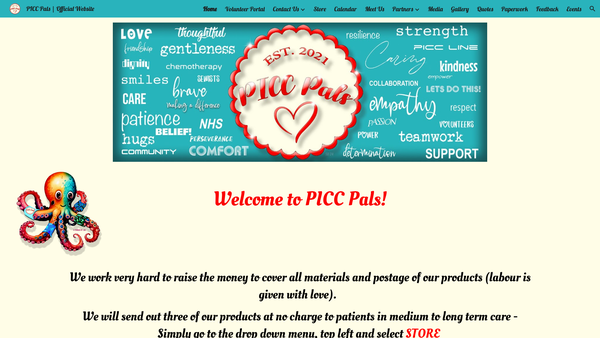Screenshot of the Piccpals website