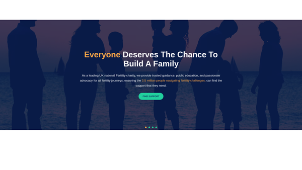Screenshot of the Fertility Action website