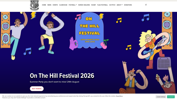 Screenshot of the Huddersfield Laund Hill Community Club website
