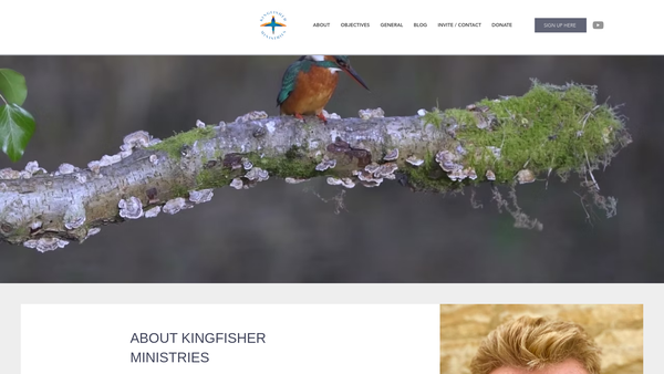 Screenshot of the Kingfisher Ministries website