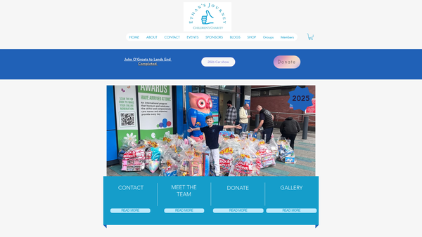 Screenshot of the Ethan's Journey website