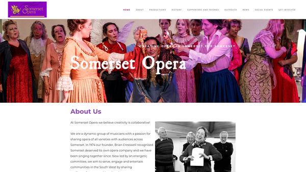 Screenshot of the Somerset Opera website