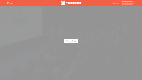 Screenshot of the York Church website