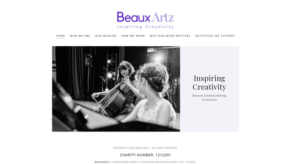 Screenshot of the Beauxartz website
