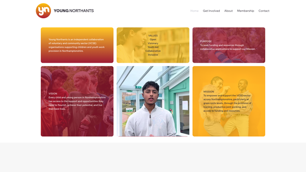 Screenshot of the Young Northants website