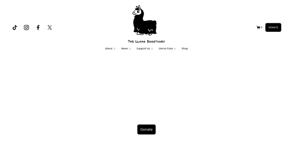 Screenshot of the The Llama Sanctuary website