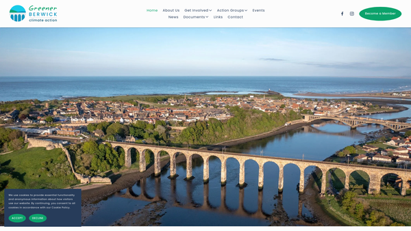 Screenshot of the Greener Berwick CIO website