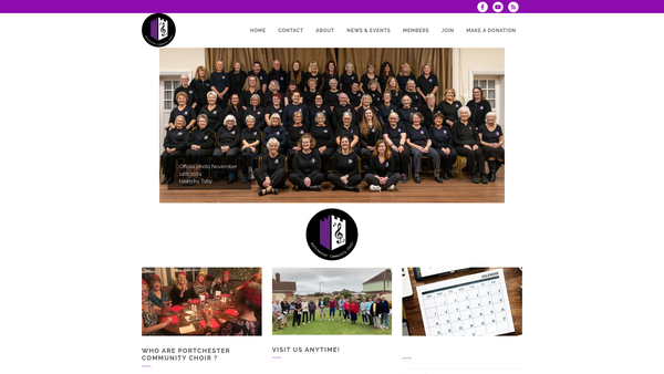 Screenshot of the Portchester Community Choir website