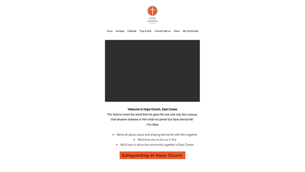 Screenshot of the Hope Church East Cowes website