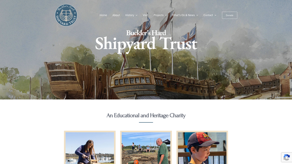 Screenshot of the Buckler's Hard Shipyard Trust website