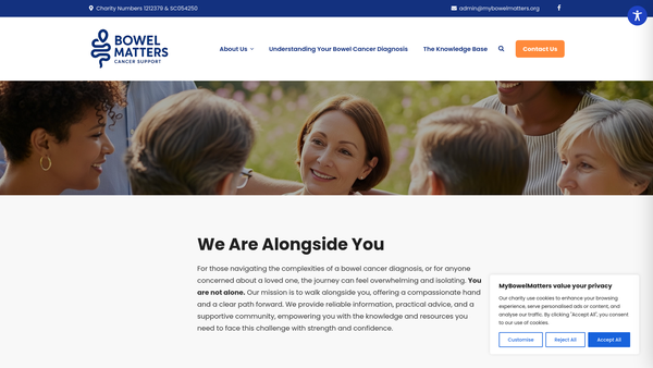 Screenshot of the Bowel Matters website