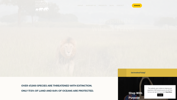 Screenshot of the Real World Conservation website