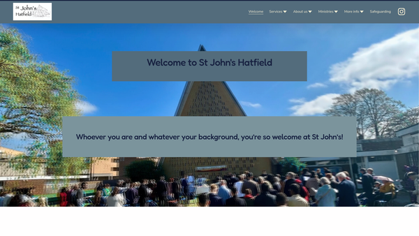 Screenshot of the The Parochial Church Council Of The Ecclesiastical Parish Of Bishop's Hatfield, St John In The Diocese Of St Albans website