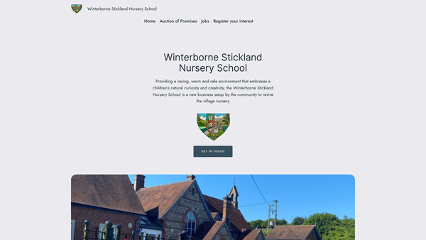 Screenshot of the Winterborne Stickland Nursery School CIO website