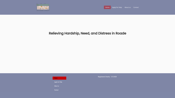 Screenshot of the The Roade Charity website