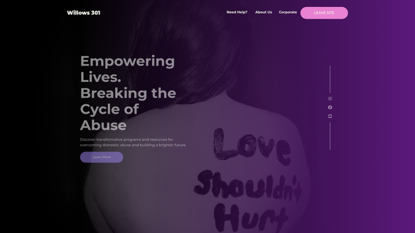 Screenshot of the Willows 301 website