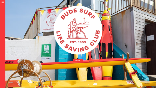 Screenshot of the Bude Surf Life Saving Club CIO website