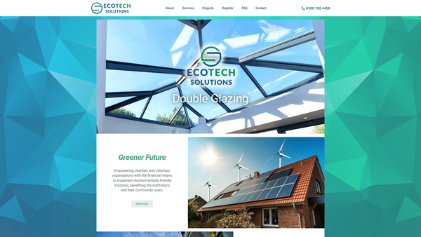 Screenshot of the Ecotech Solutions website