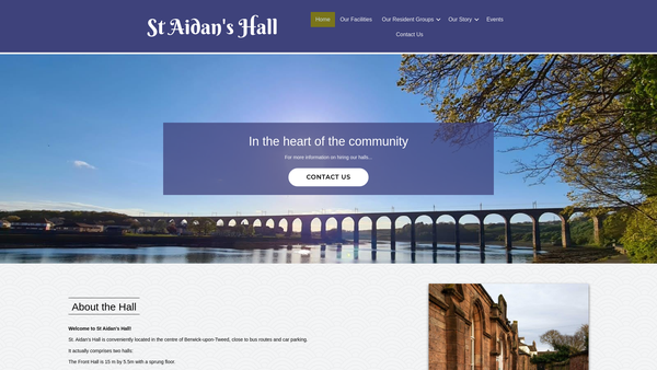 Screenshot of the St Aidan's Hall (Berwick) Trust website