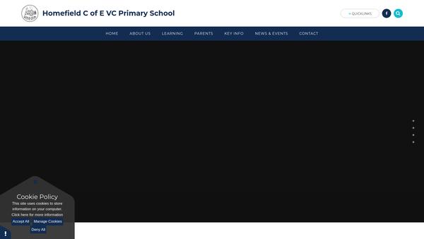 Screenshot of the Homefield Primary PTA website
