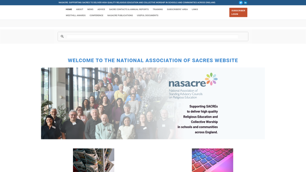 Screenshot of the National Association Of Standing Advisory Councils On Religious Education website