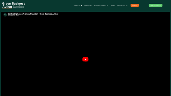 Screenshot of the Green Business Action website
