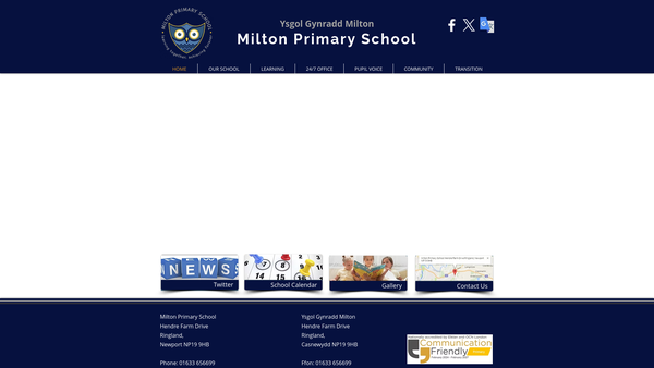 Screenshot of the Milton Primary Parent Teacher & Friends Association website