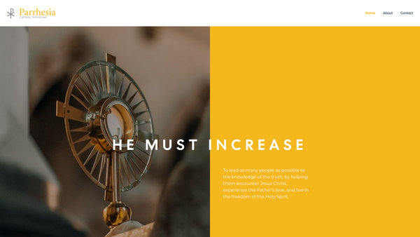 Screenshot of the Parrhesia Catholic Ministries website