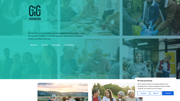 Screenshot of the The Grown In Grace Foundation website