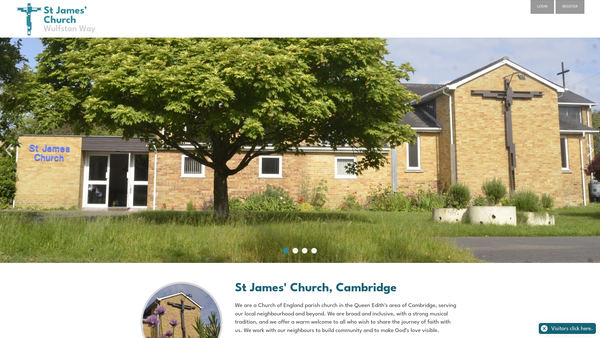 Screenshot of the The Parochial Church Council Of The Ecclesiastical Parish Of St James, Cambridge, In The Diocese Of Ely website