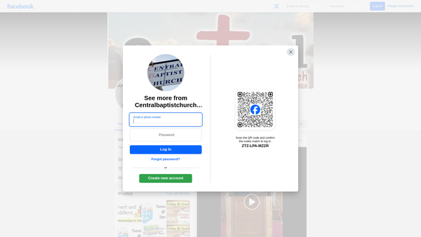 Screenshot of the Central Baptist Church Tredegar website