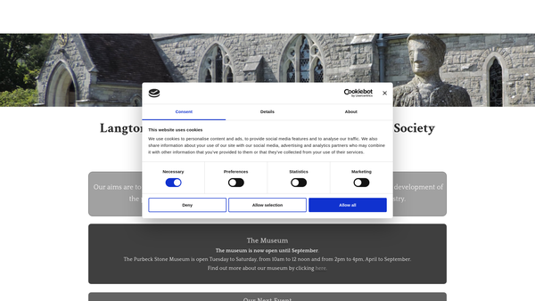 Screenshot of the Langton Matravers Local History And Preservation Society website