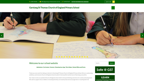 Screenshot of the Friends Of Garstang St Thomas' PTFA website