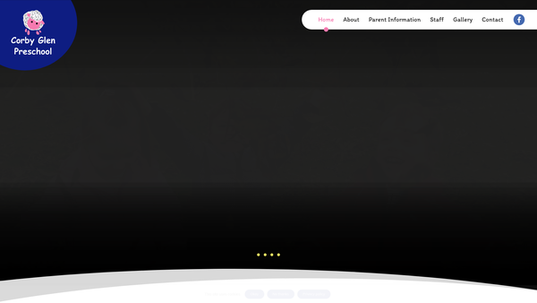 Screenshot of the Corby Glen Preschool website