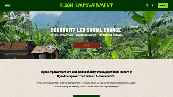 Screenshot of the Elgon Empowerment website