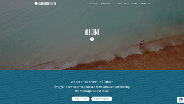 Screenshot of the Grace Church Brighton website