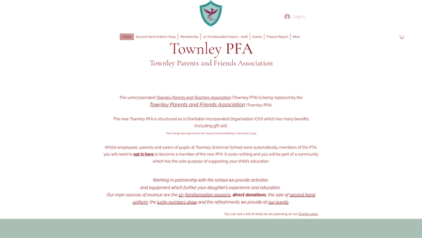 Screenshot of the Townley Parents And Friends Association website