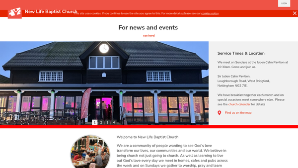 Screenshot of the New Life Baptist Church website