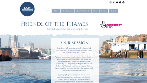 Screenshot of the Friends Of The Thames website