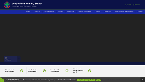 Screenshot of the Lodge Farm PTFA website
