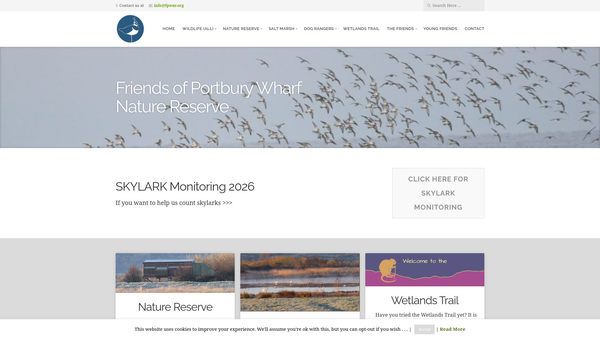 Screenshot of the The Friends Of Portbury Wharf Nature Reserve website