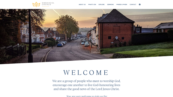 Screenshot of the Emmanuel Evangelical Church Farnham website