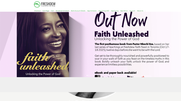 Screenshot of the Freshdew Television Ministry website