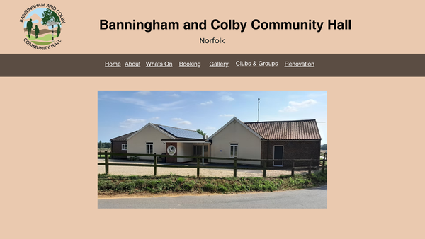 Screenshot of the Banningham And Colby Community Hall website
